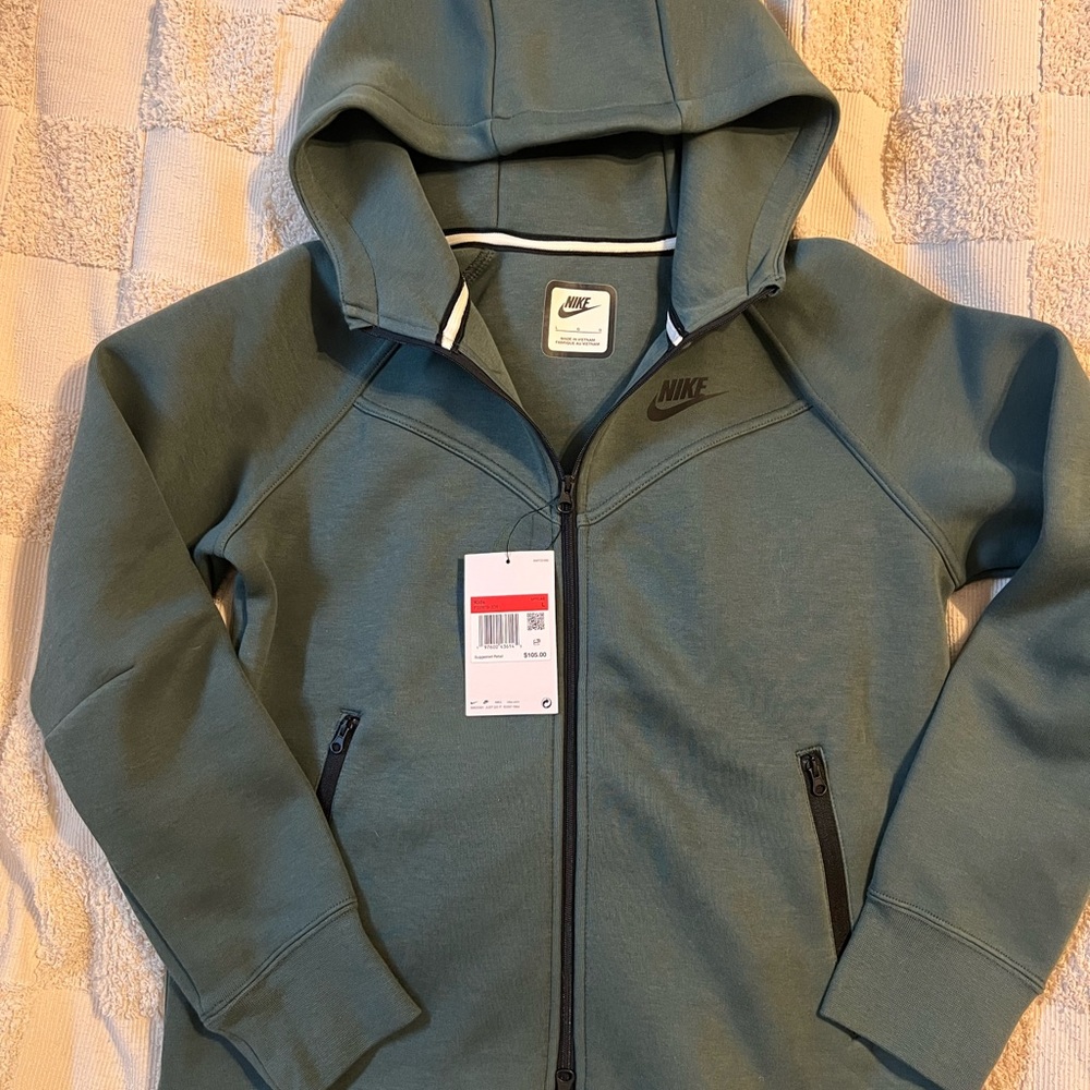 NWT Nike Kids Olive Green Zip-Up Hoodie